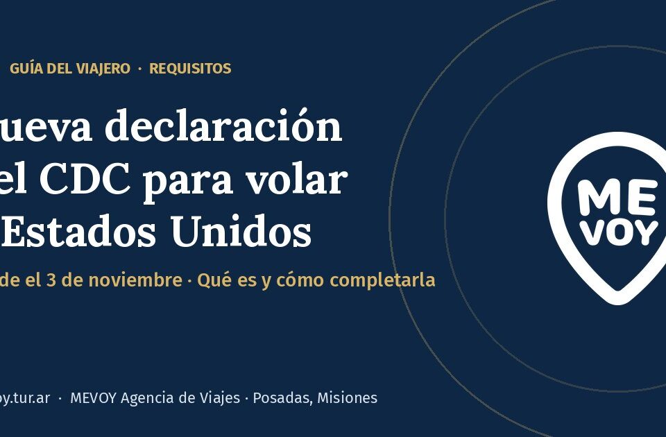 Nueva declaración del CDC para volar a Estados Unidos – Guía del Viajero MEVOY