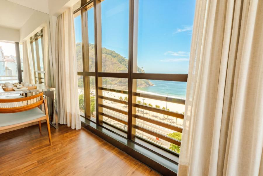 Habitación con vista a la playa del Arena Leme